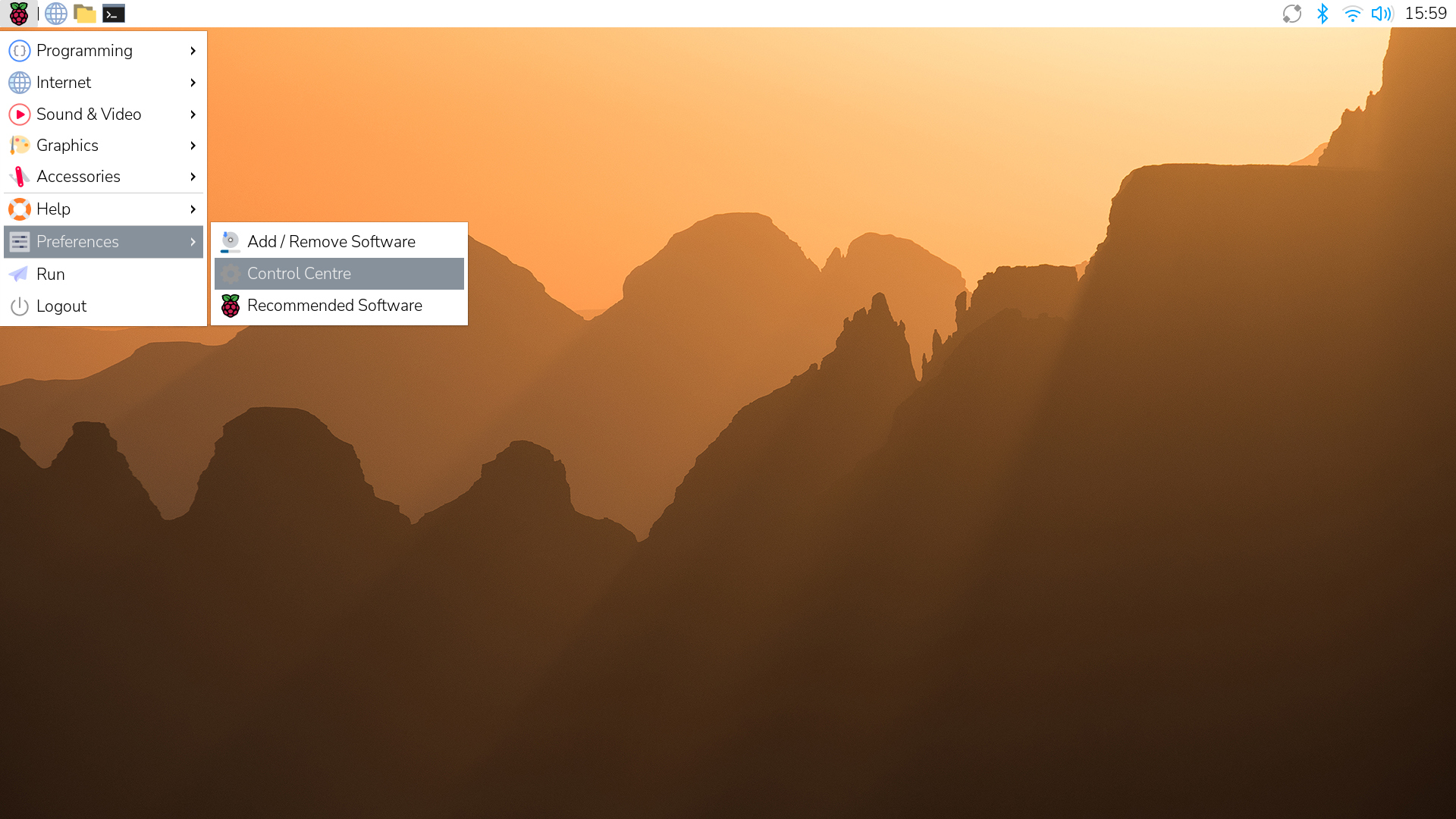从桌面打开控制中心应用程序